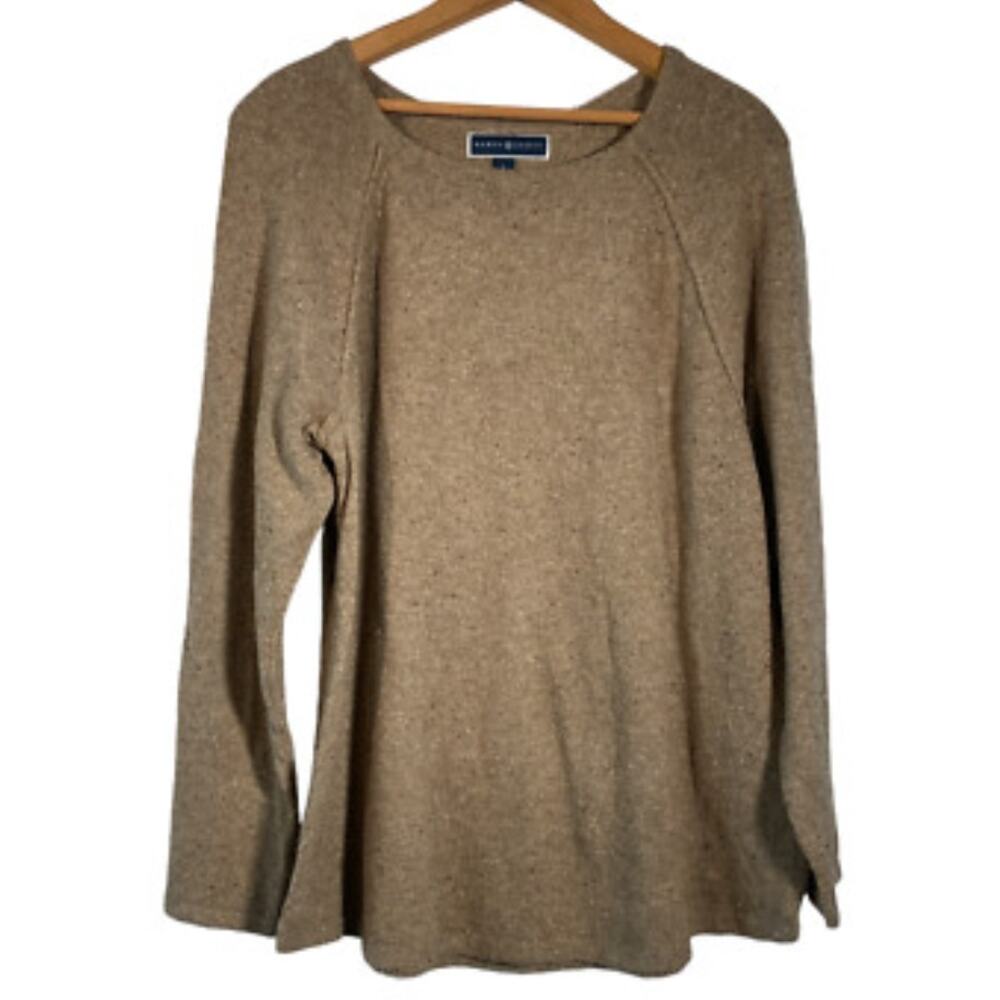 Karen Scott Tan Sweater Cotton Blend Size XL  Cozy Classic Preppy